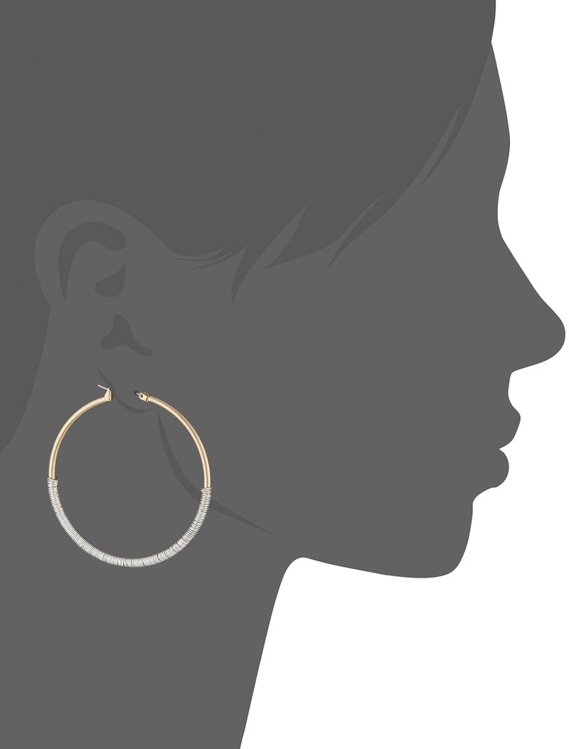 Robert Lee Morris "Spun Metal" Two-Tone Wire Wrapped Hoop Earrings